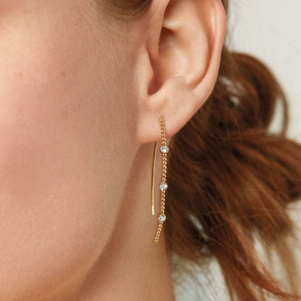 Zirconia Textured Earrings