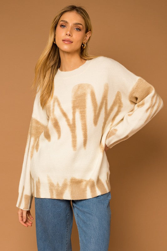 Unique Spray Design Artistic Flair Sweater