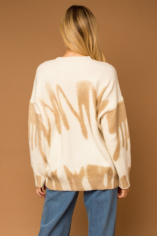 Unique Spray Design Artistic Flair Sweater