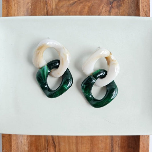 Forest Green Casual Earrings